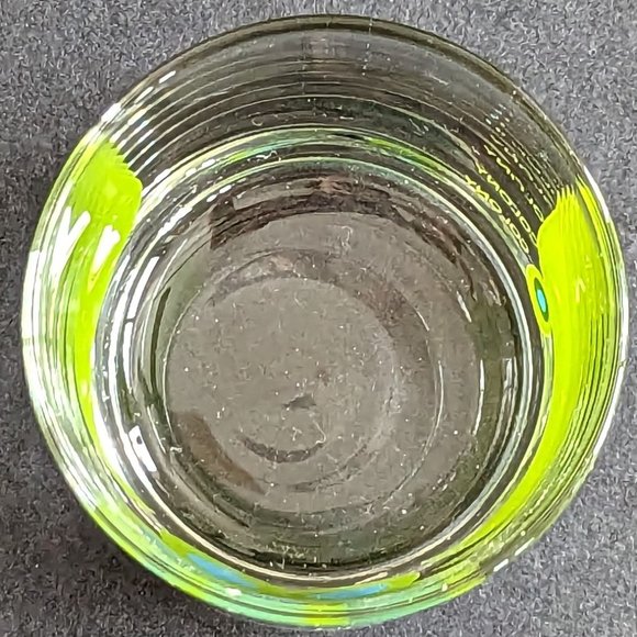 Set of 2 Vintage Colony Glass Barware Glasses Flower Power Daisy Blue and Green - Picture 6 of 7